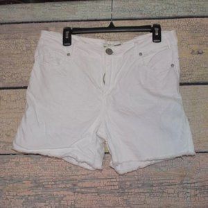 Blue Epic White Jean Shorts Cutoffs Zipper & Button Entry Size 12